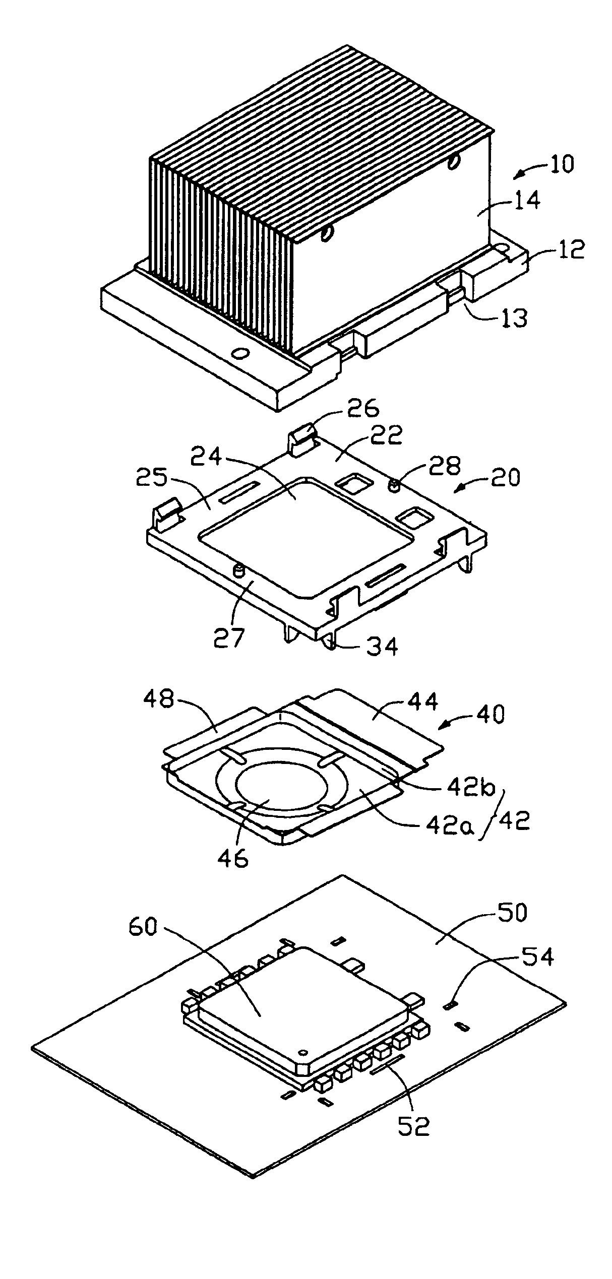Heat sink assembly incorporating mounting frame