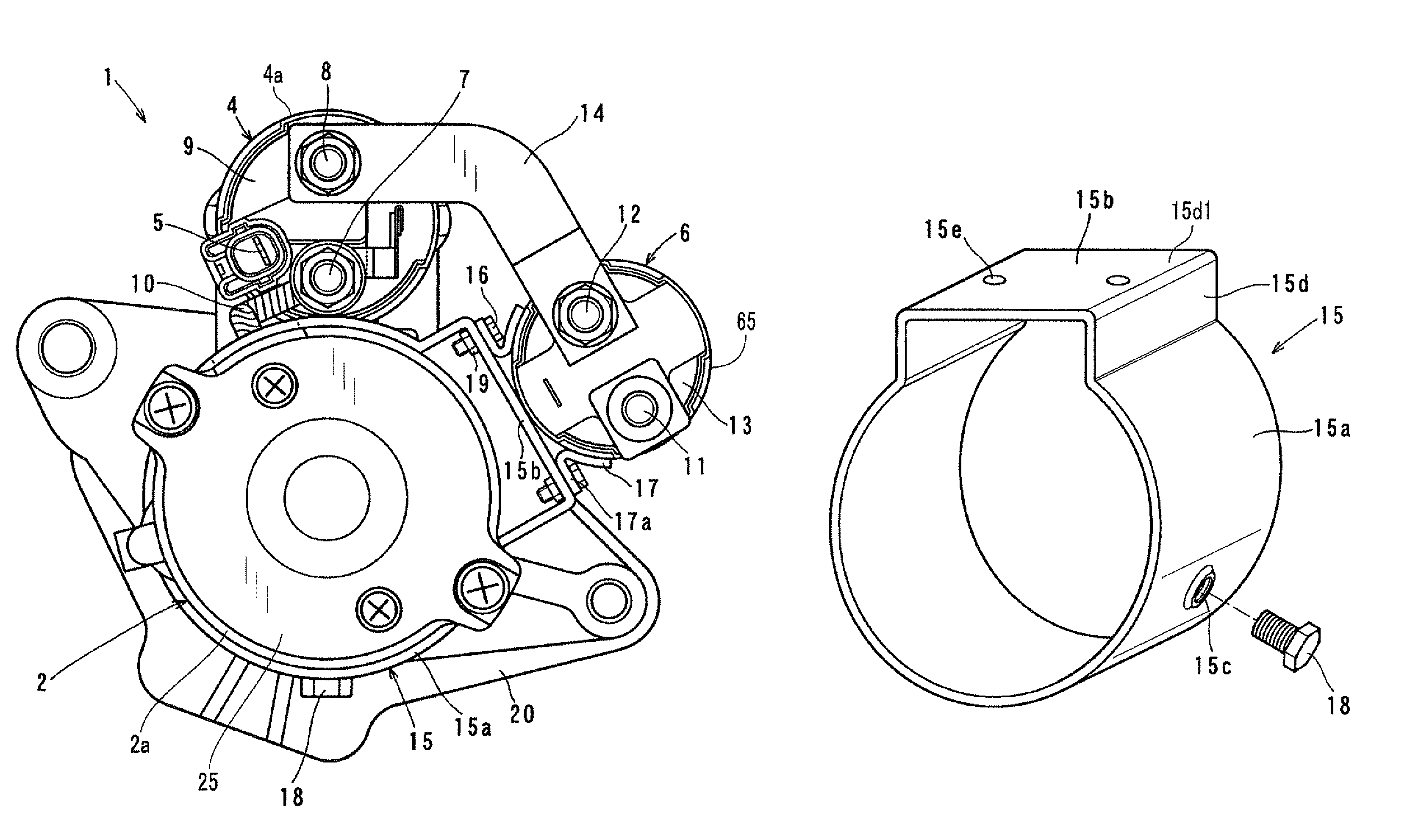 Engine starter with improved fixing structure of auxiliary electromagnetic switch