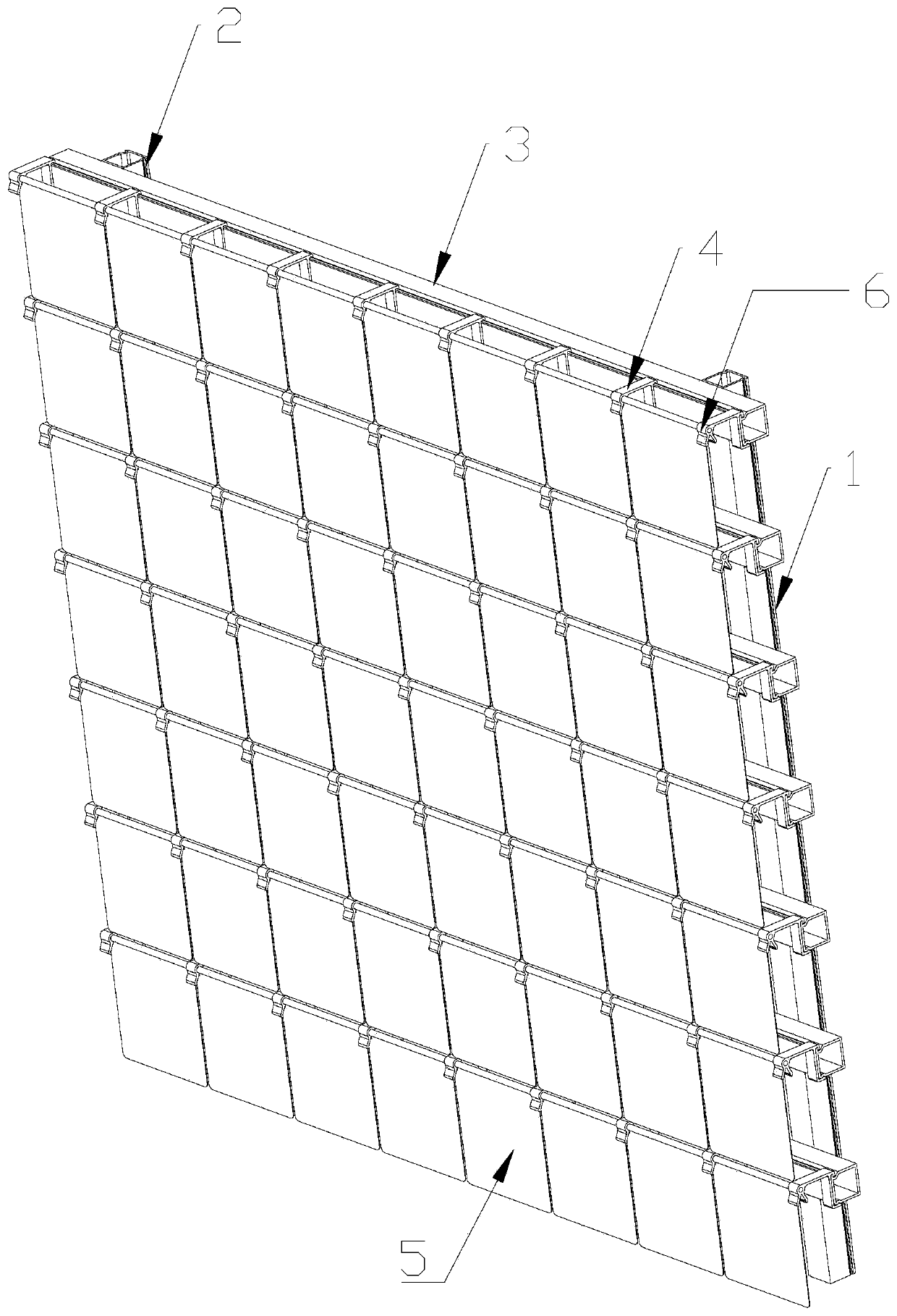 Wind-driven curtain wall structure with swing shafts