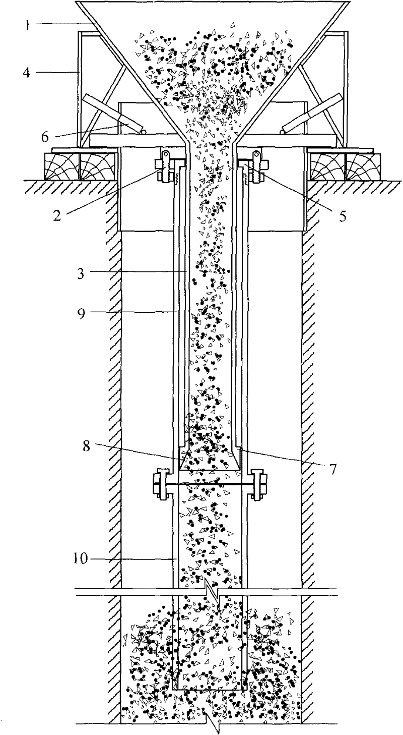 Feeding device of pouring pile underwater concrete and pouring method thereof