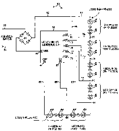 LED light string circuit having a plurality of short strings connected as long string