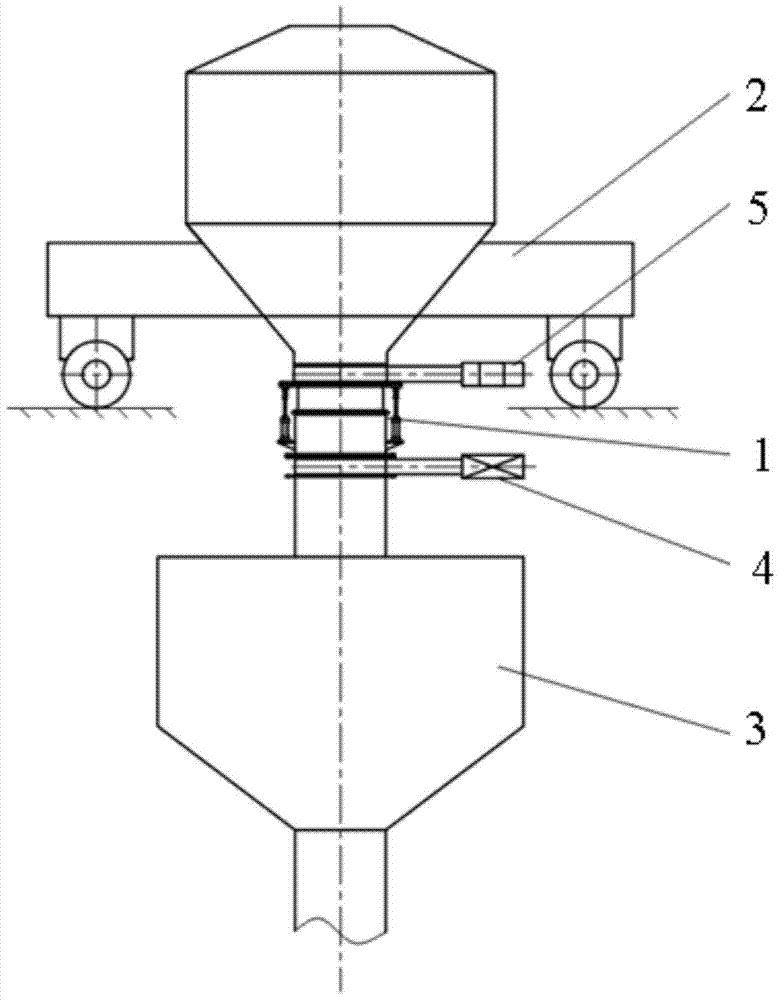 A sealing device for a closed calcium carbide furnace charging system