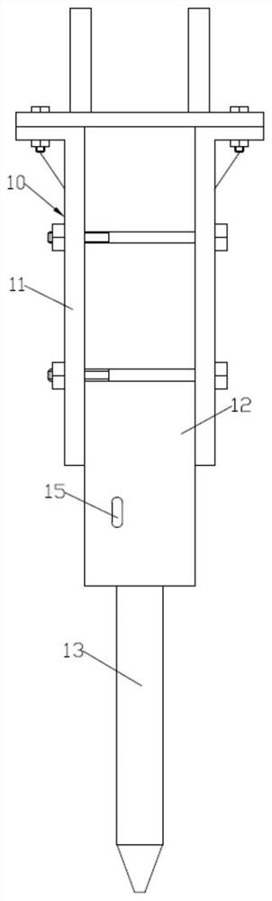 A drill rod storage device for drill rod replacement of a breaking hammer