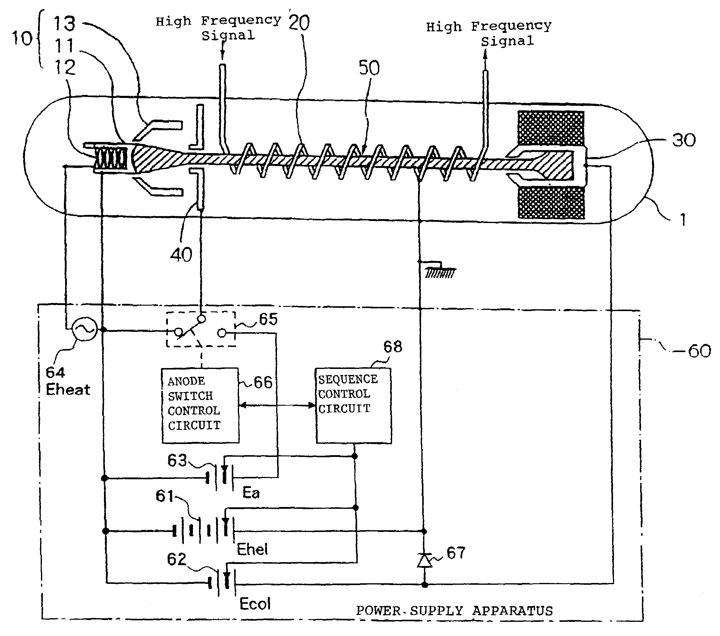 Power supply apparatus and high frequency circuit system