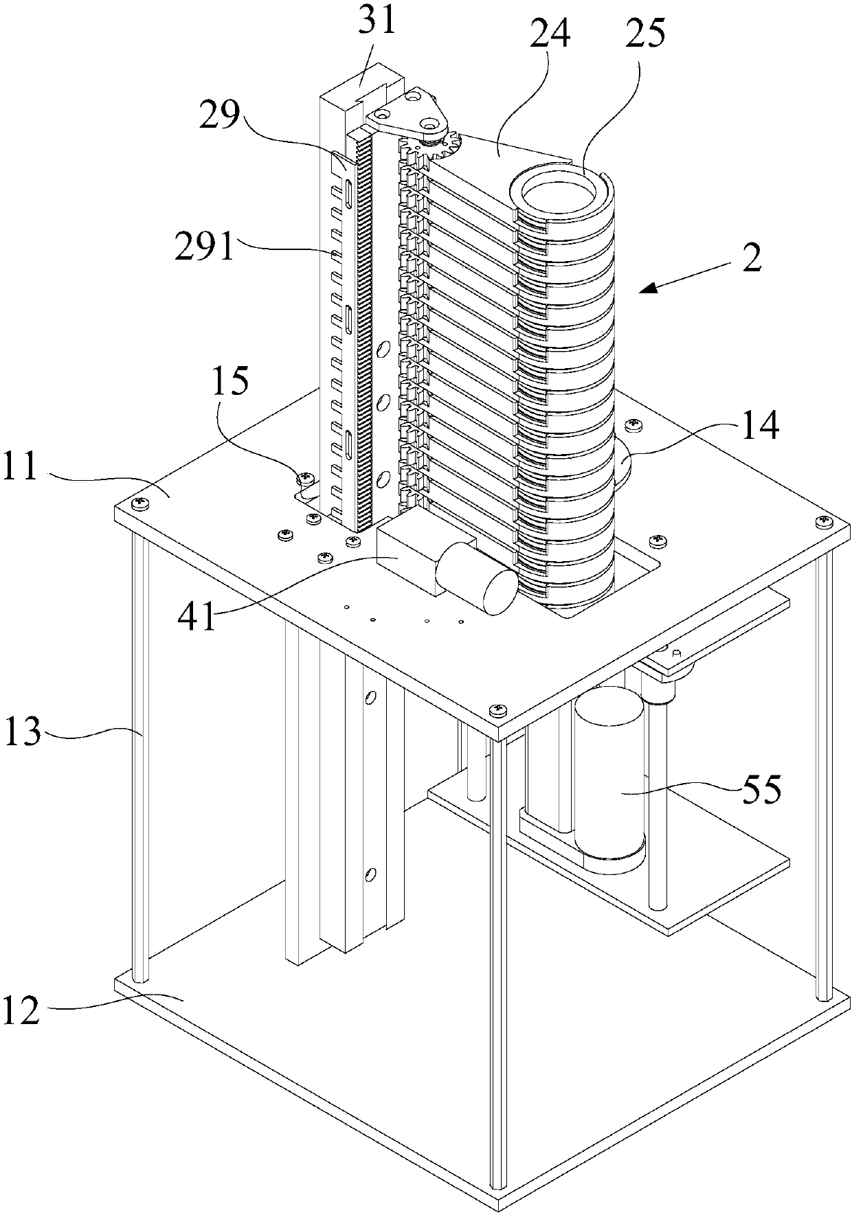 Air particle sampling automatic membrane changing device and sampler equipped with the device
