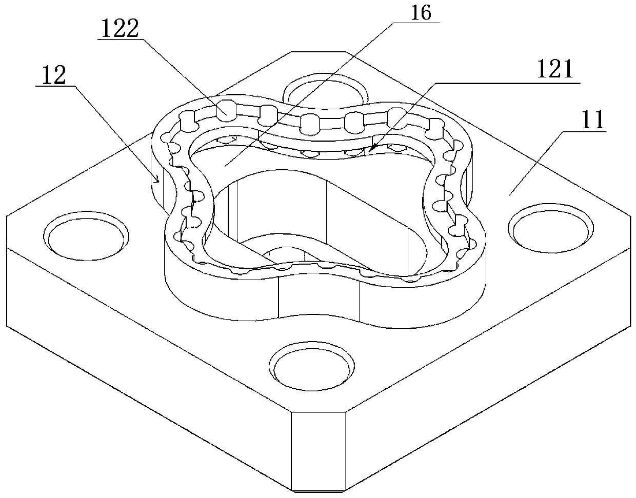 Flange component strengthened at root of flexible waveguide rubber sheath