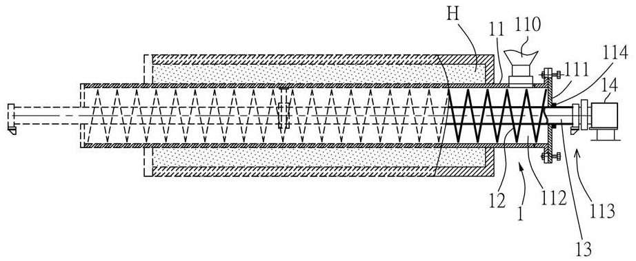 Internal and external gas barrier device of screw conveyor