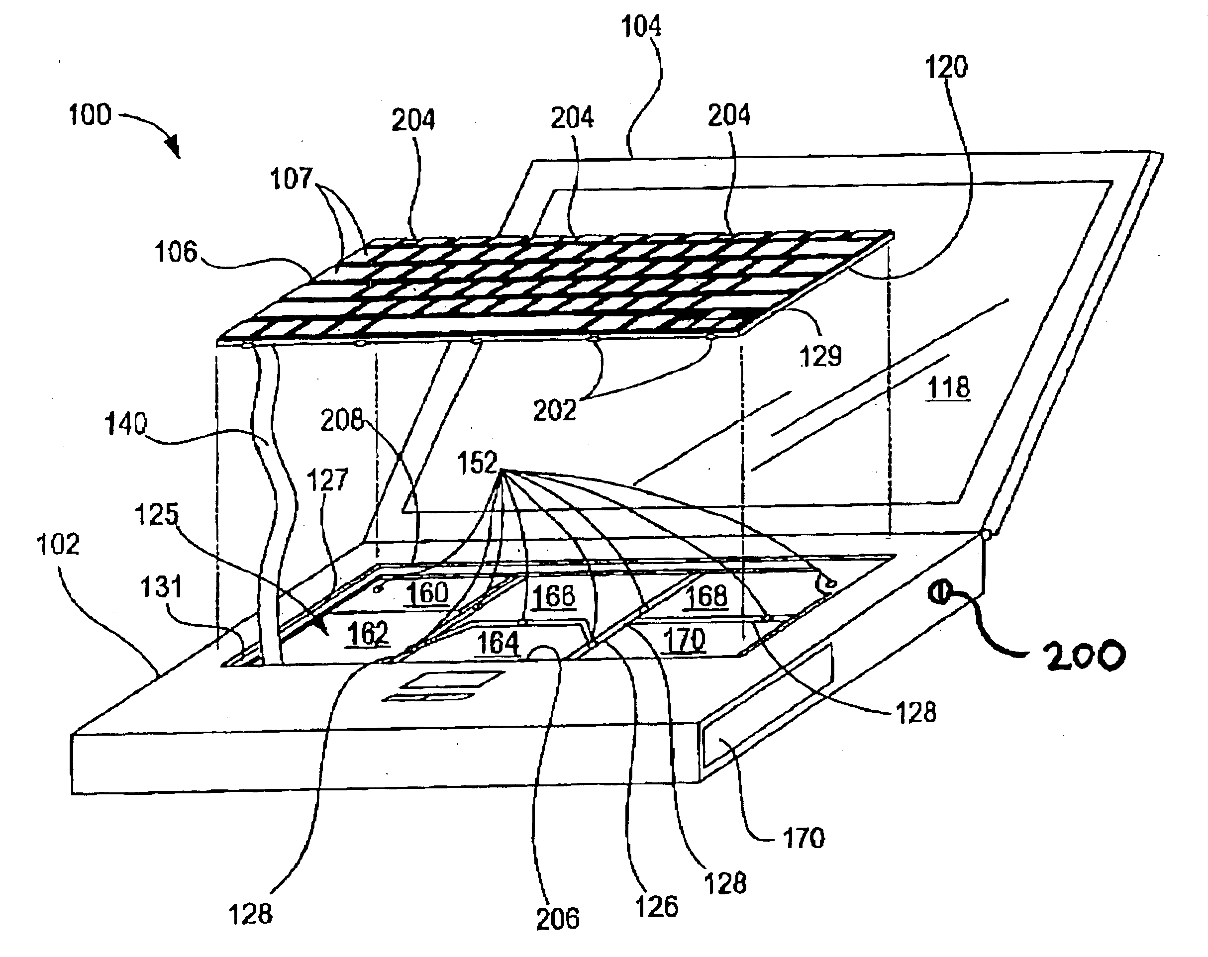Magnetic securing system for a detachable input device