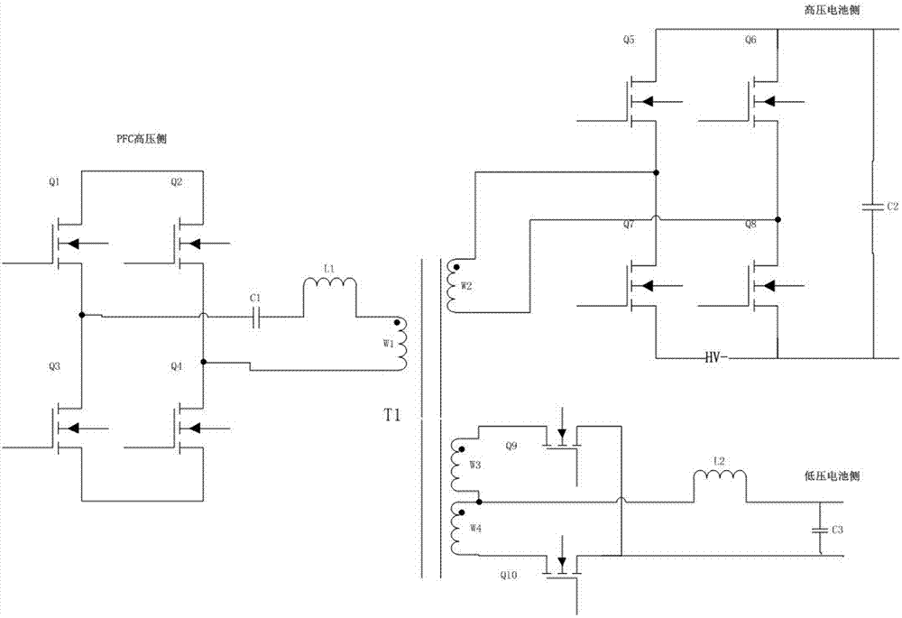 Integrated circuit of vehicle-mounted charger and DCDC