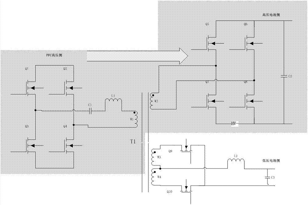 Integrated circuit of vehicle-mounted charger and DCDC