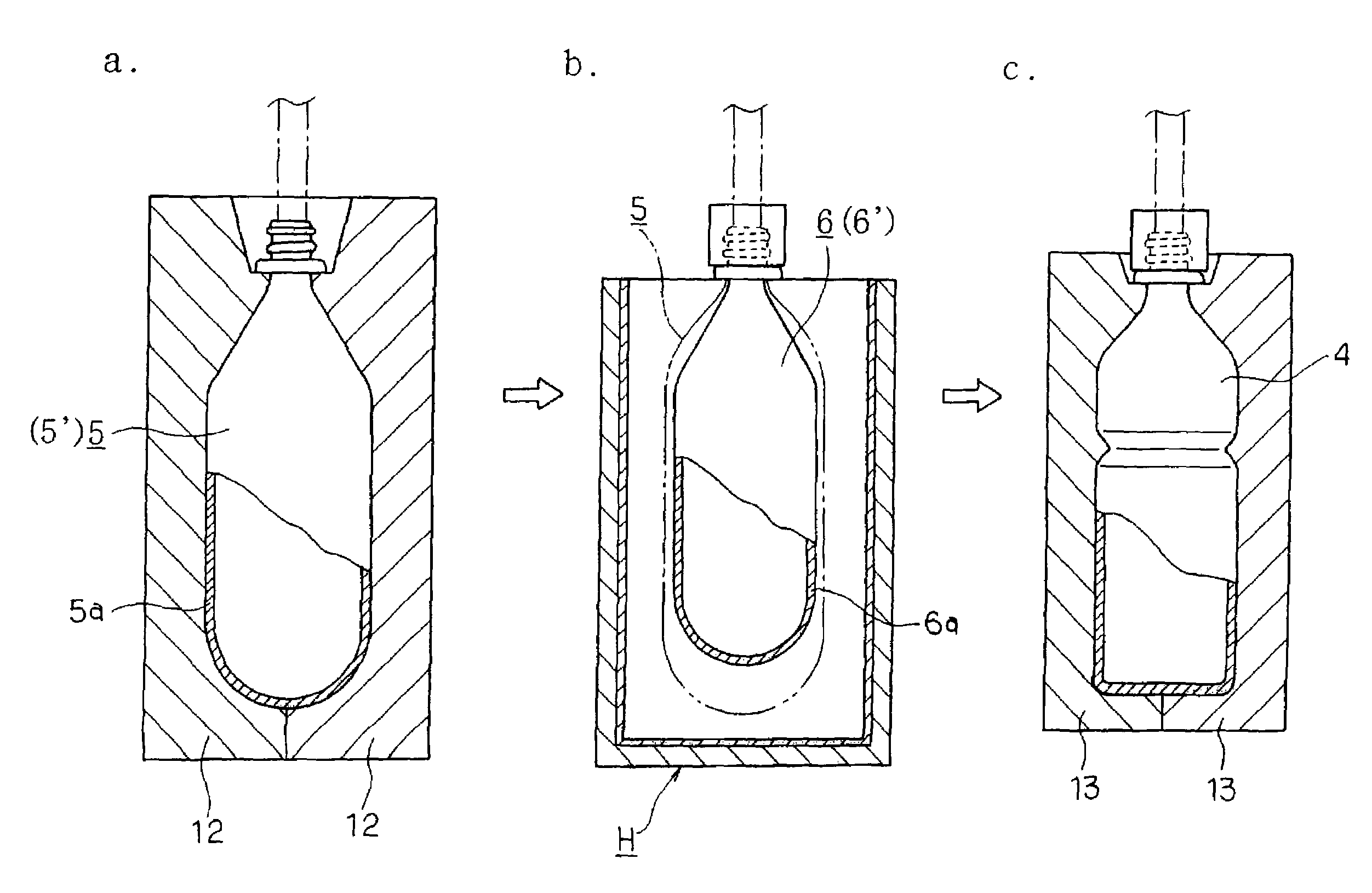 Laminated polyester resin container and method of molding such a container