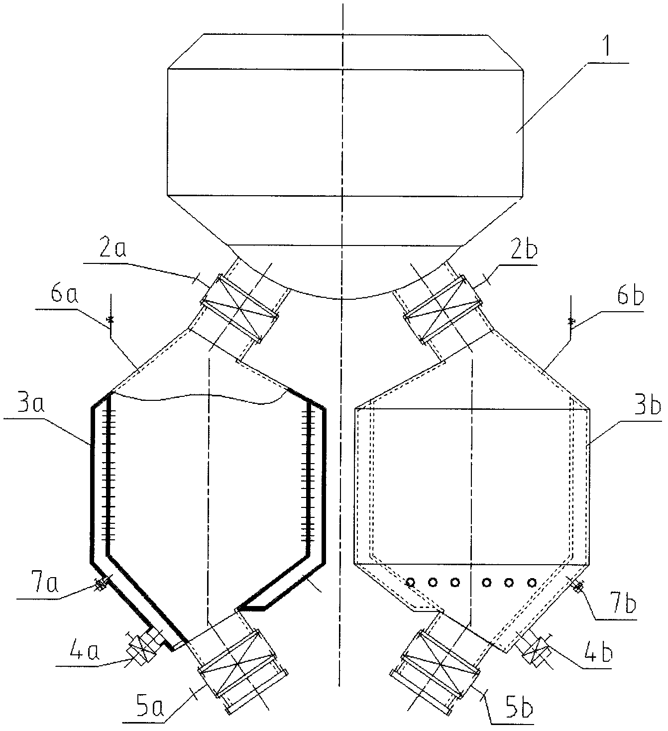 Valve-pot combining type grain slag output method and device