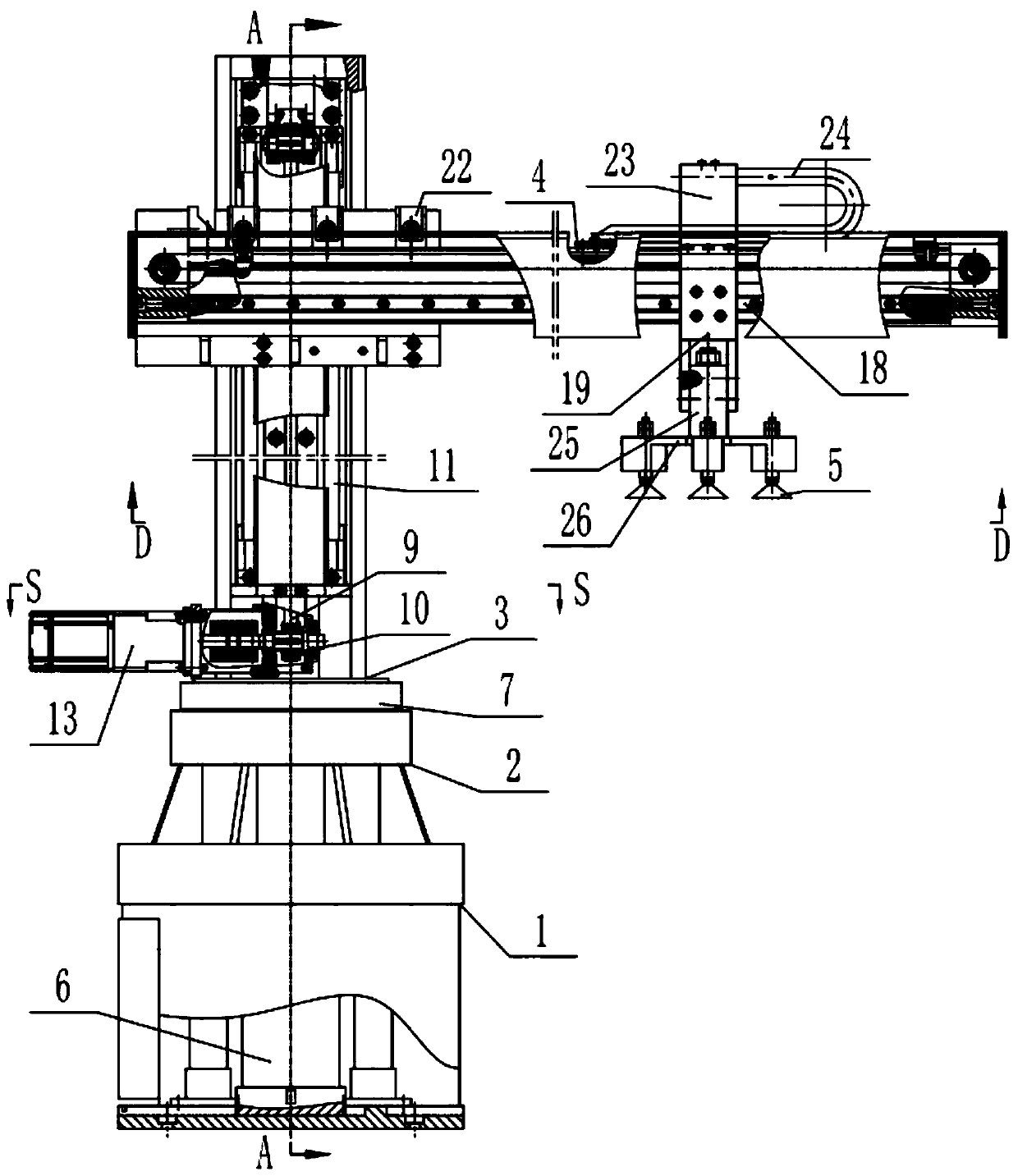 Electron device packaging box carrying mechanical device and operation method thereof