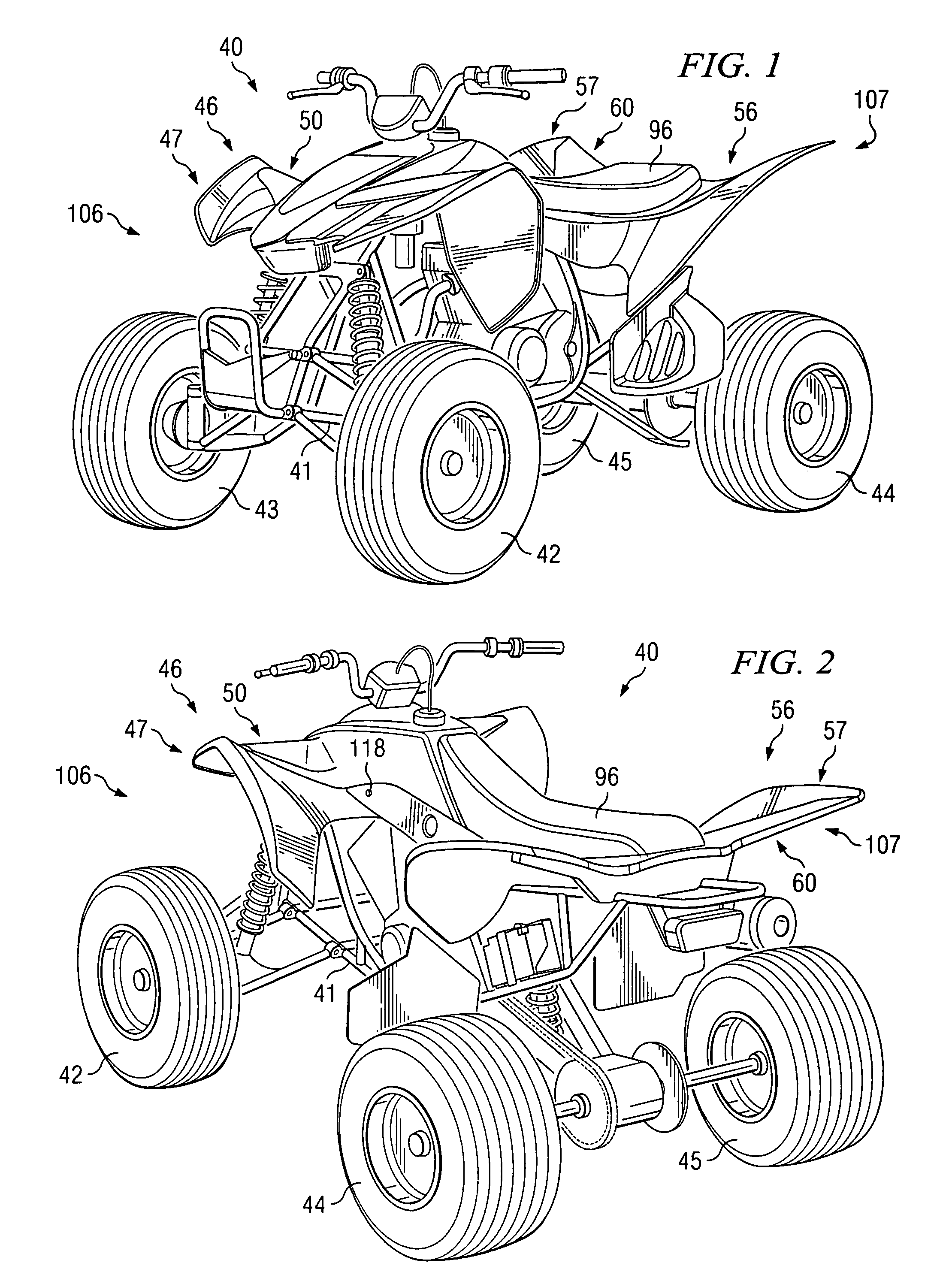 Vehicles having fastener extending into apertures of respective body panels and methods
