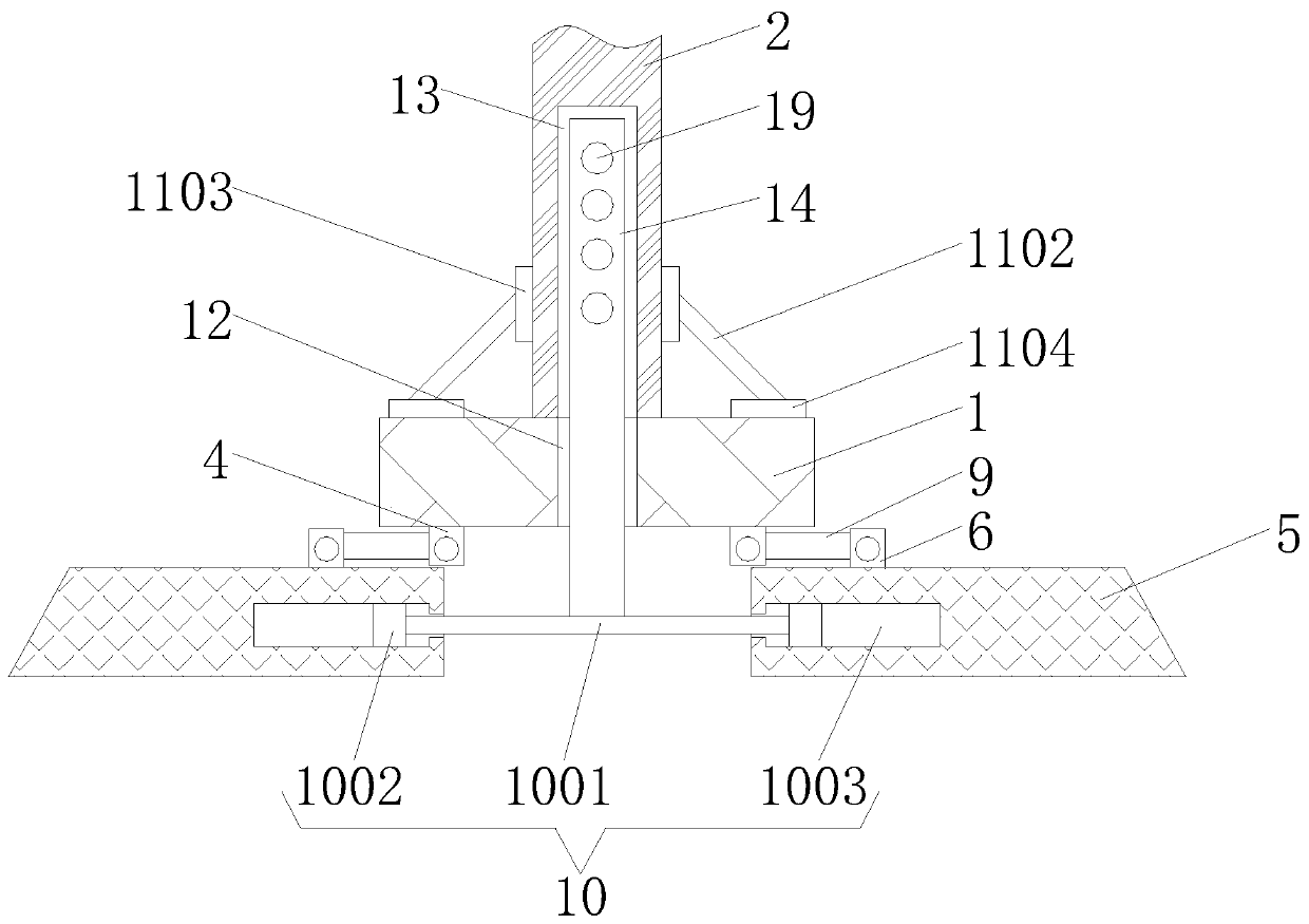 Anti-sloshing mechanism for municipal building construction protective railings