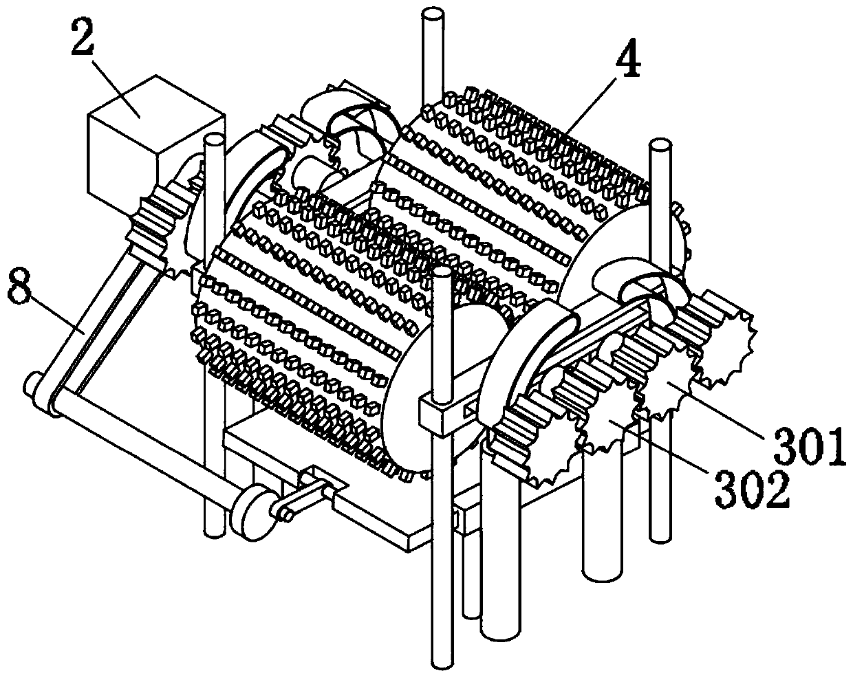 Concrete crushing device for constructional engineering