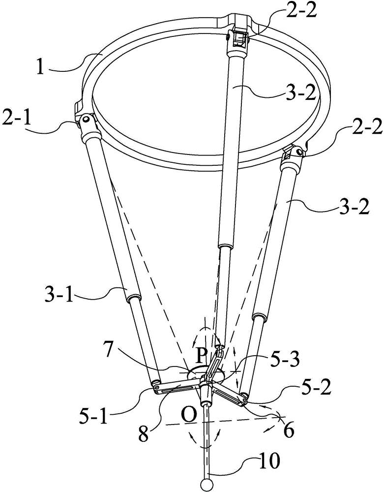 Parallel mechanism capable of performing spatial apocenter movement