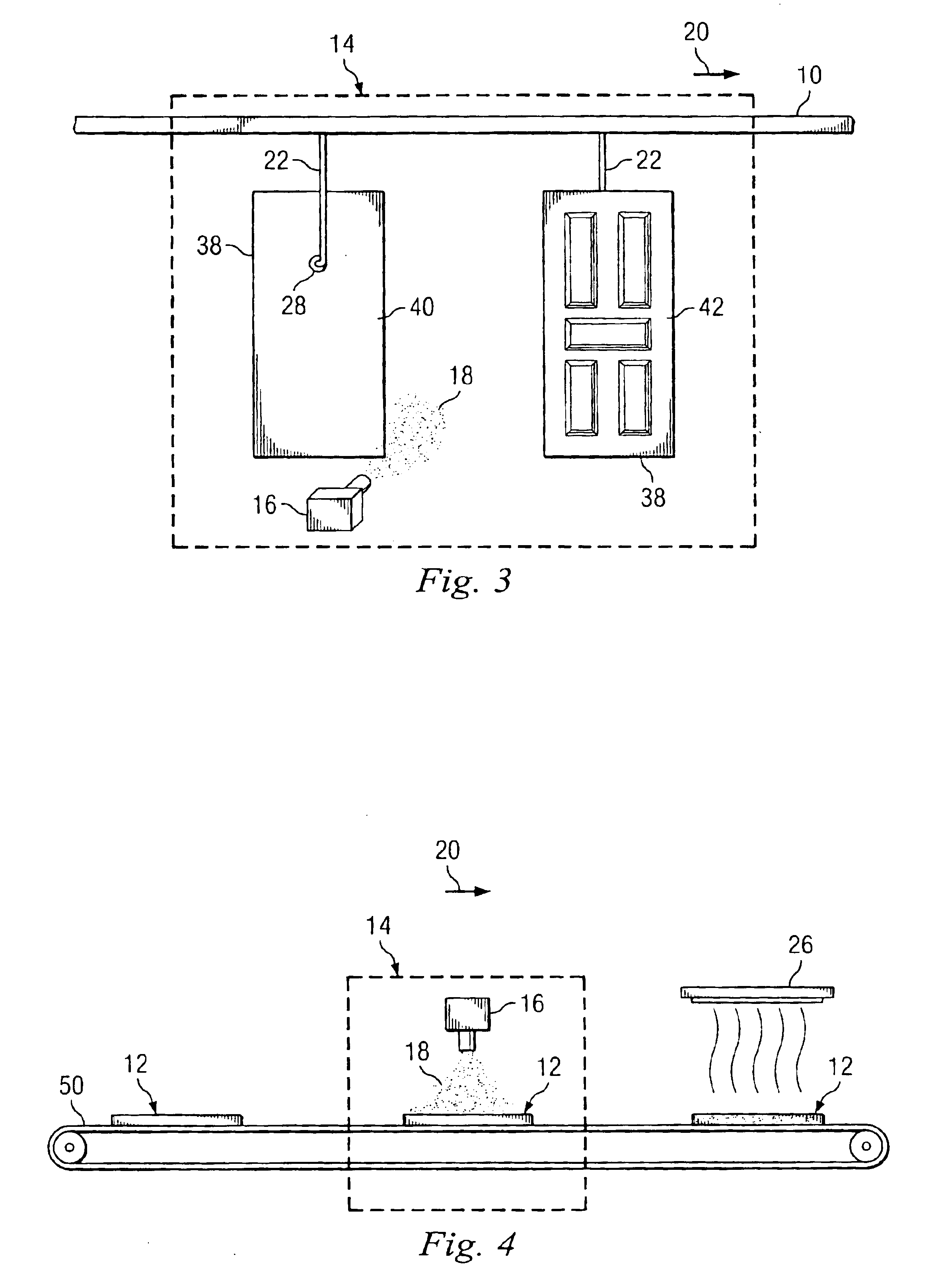 Method and system for powder coating passage doors