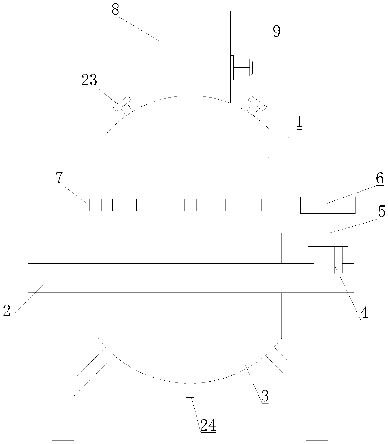 Vertical efficient reaction kettle for producing organic silicon sealant