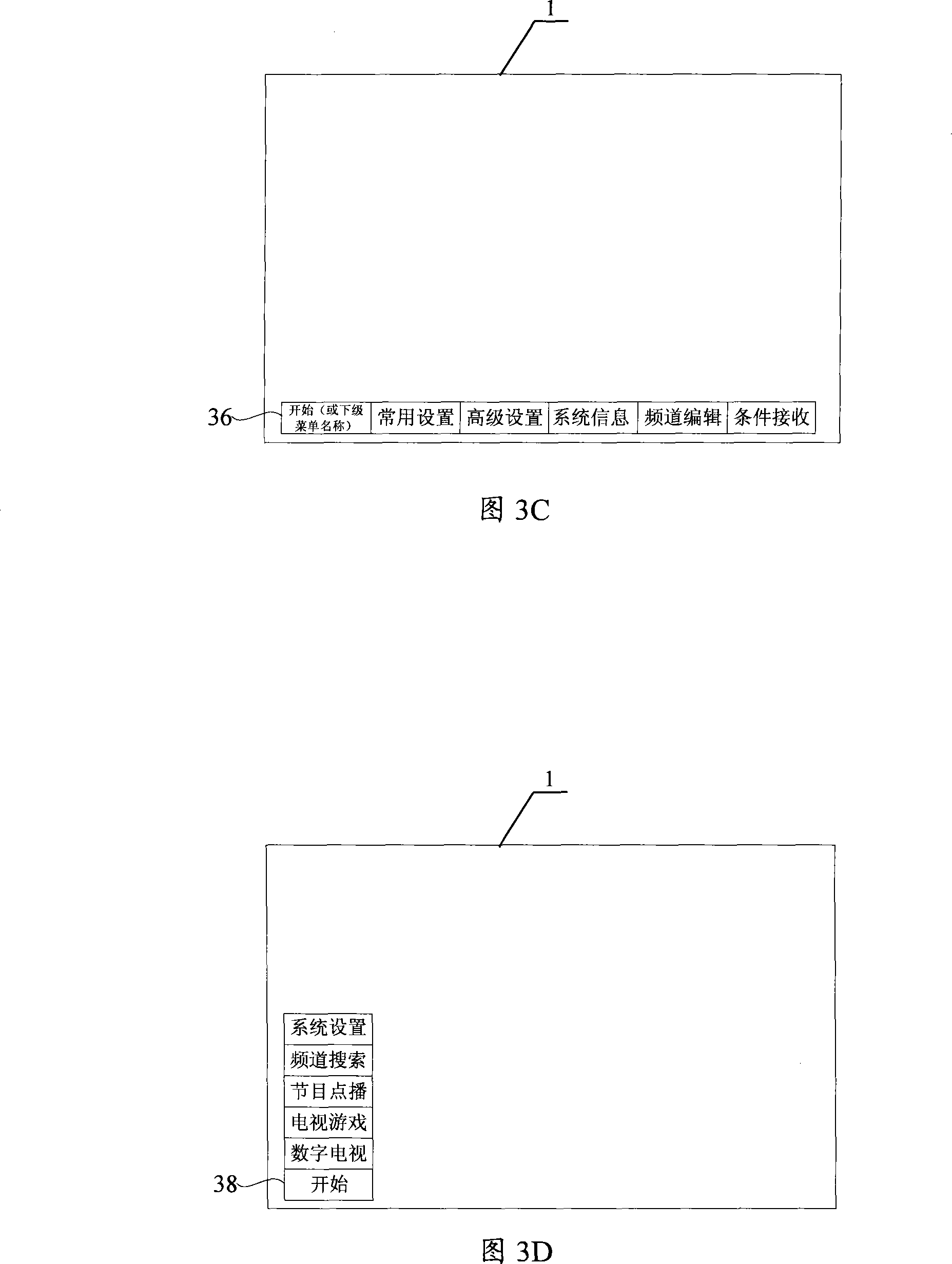 Method for displaying numeral TV set top box interactive interface