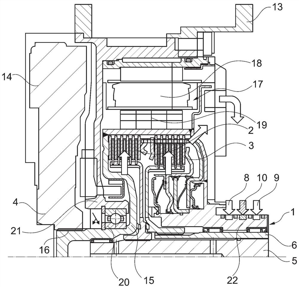 Switching unit for cooling oil and hybrid module with switching unit