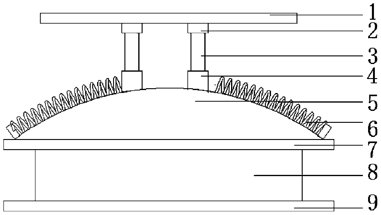 Camber surface sliding type three-dimension isolation bearing seat