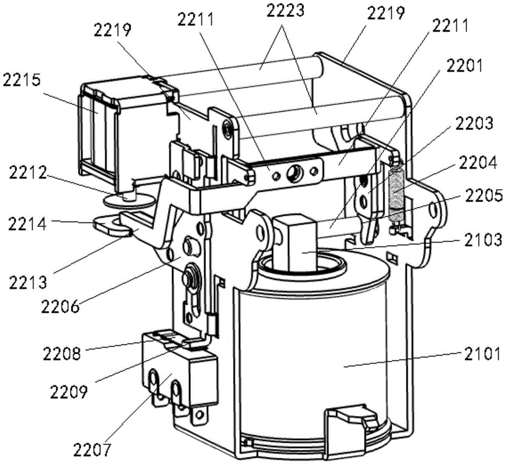 An energy-saving mechanism used in conjunction with an electromagnetic opening and closing mechanism