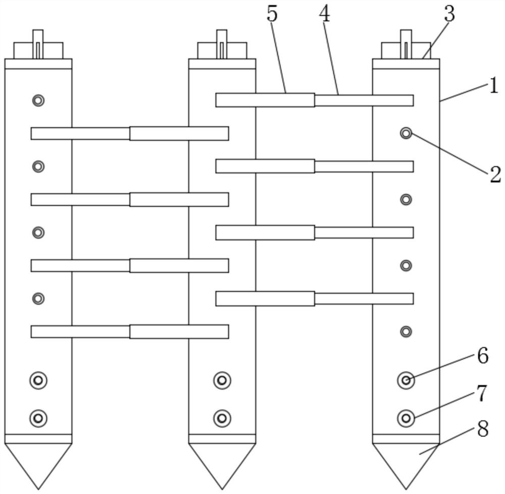 High-strength tubular pile foundation pit support structure for geotechnical engineering