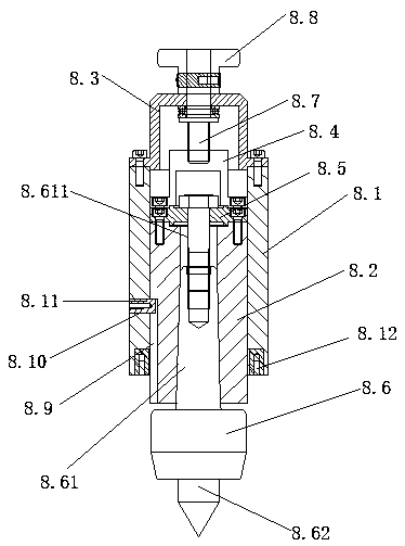 Efficient internal and external work exchanging table of thermal spraying