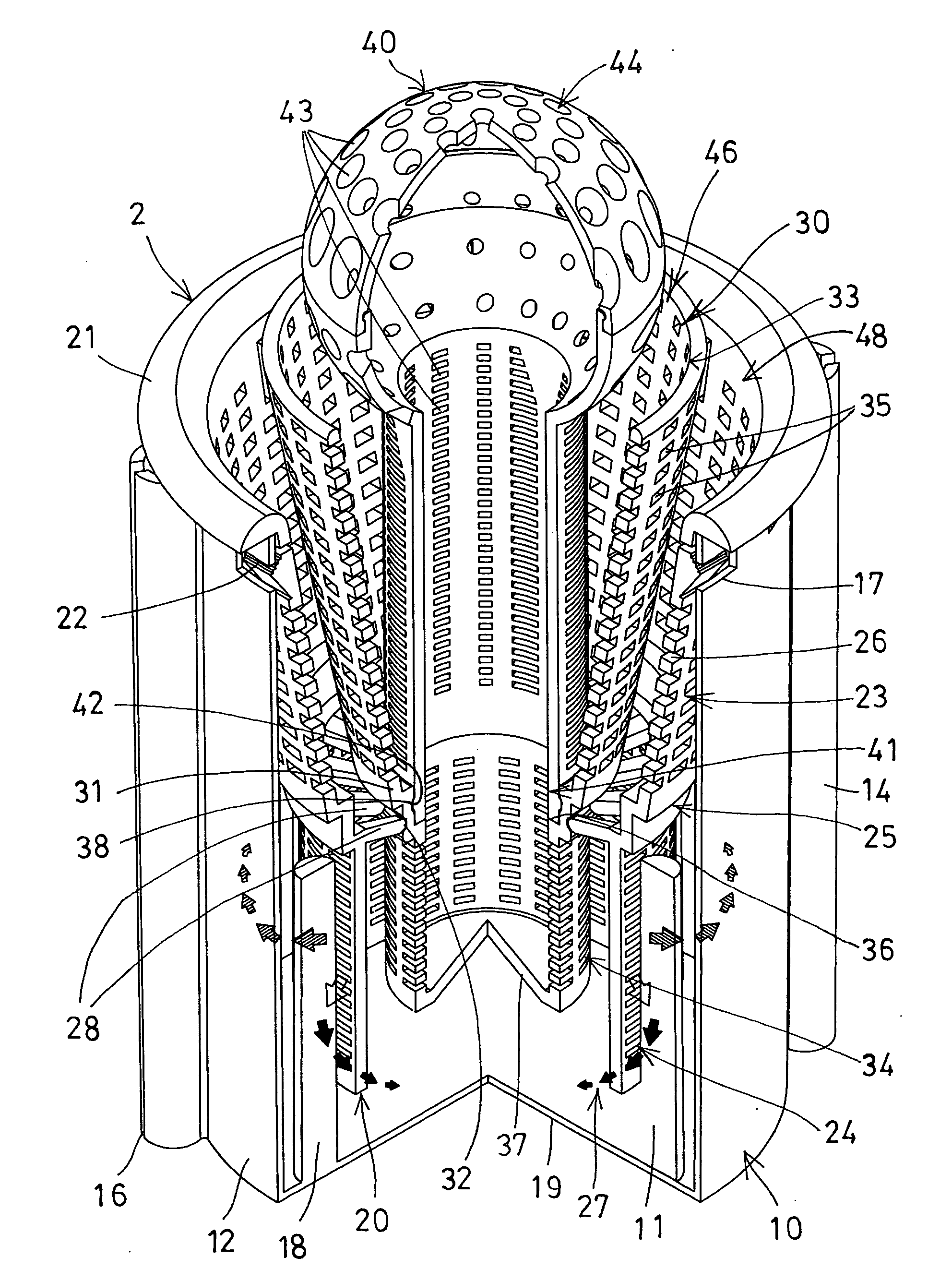 Acoustic absorbing device