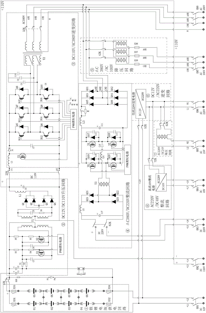 Mobile integrated test power supply device