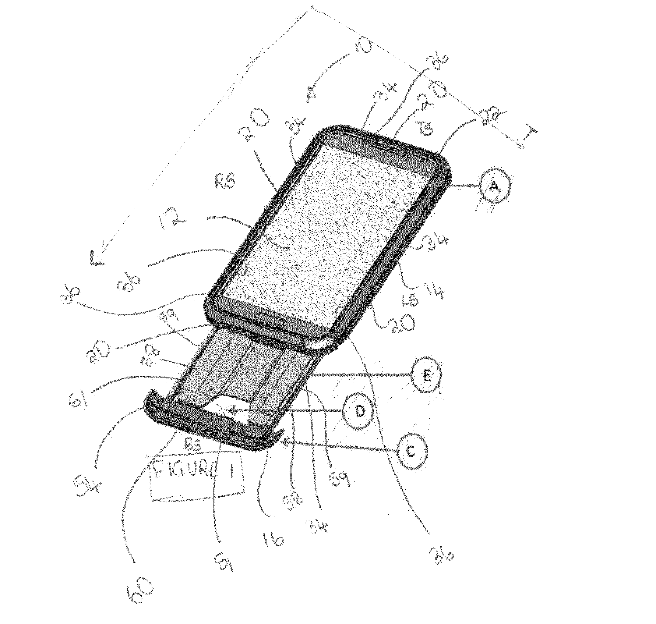 Electronic device case with a combination card and item holder