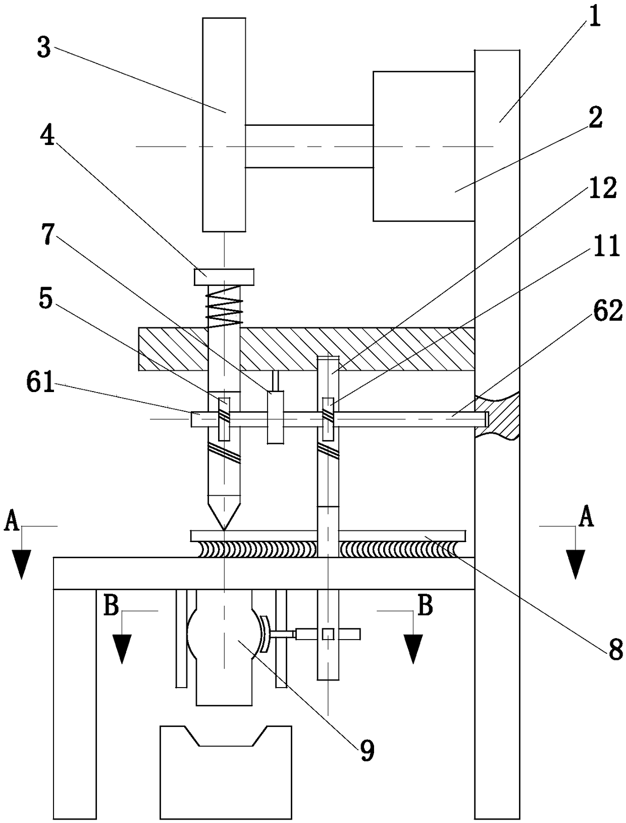 Metal plate punching device
