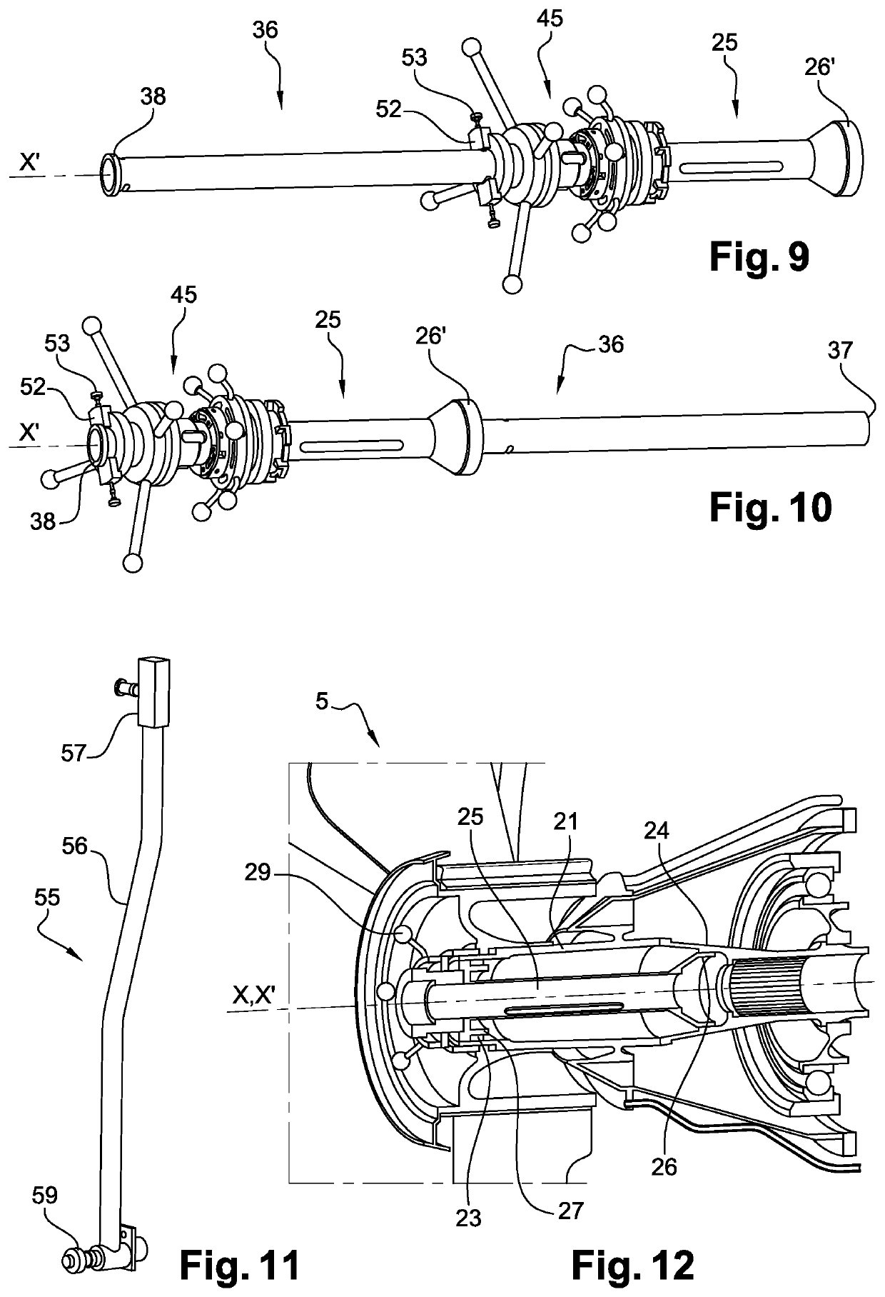 Device for assembling a turbine engine, and method using the device