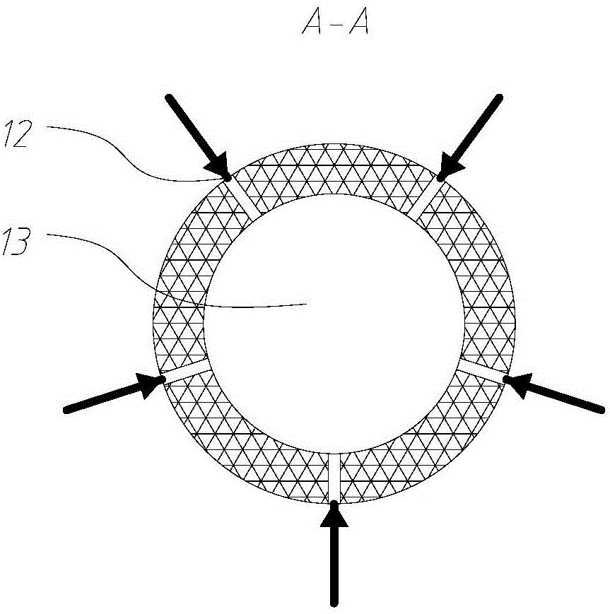 Up-draft type water vapor gasification device for biomass and tar mixture