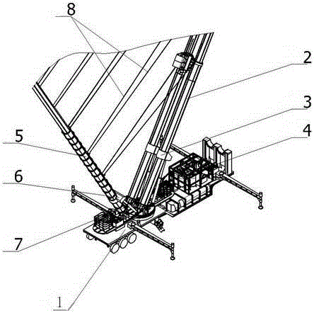 Fire fighting truck telescopic boom structure