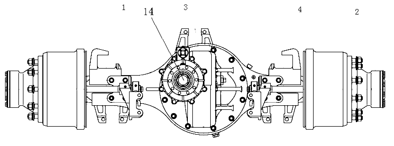 Direct through type single-stage reduction drive axle