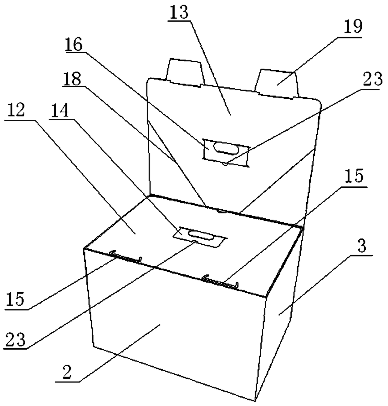 Sealing-tape-free portable type express package box