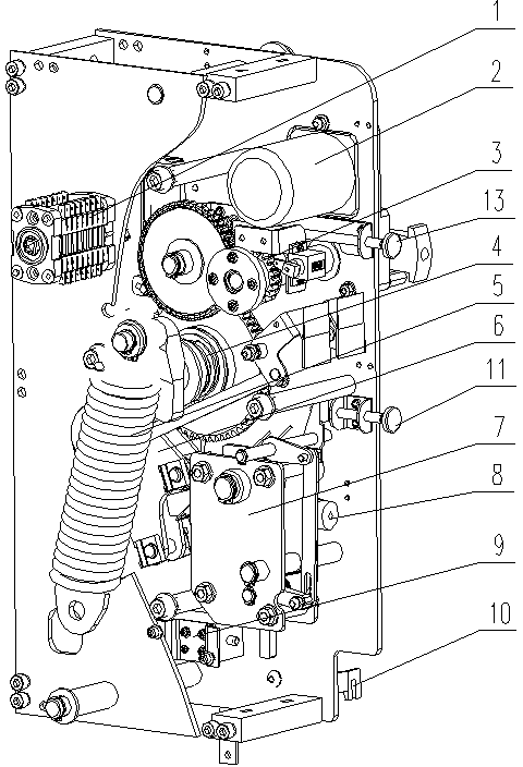 Fully-integrated spring operating mechanism for high-voltage alternating-current circuit breaker