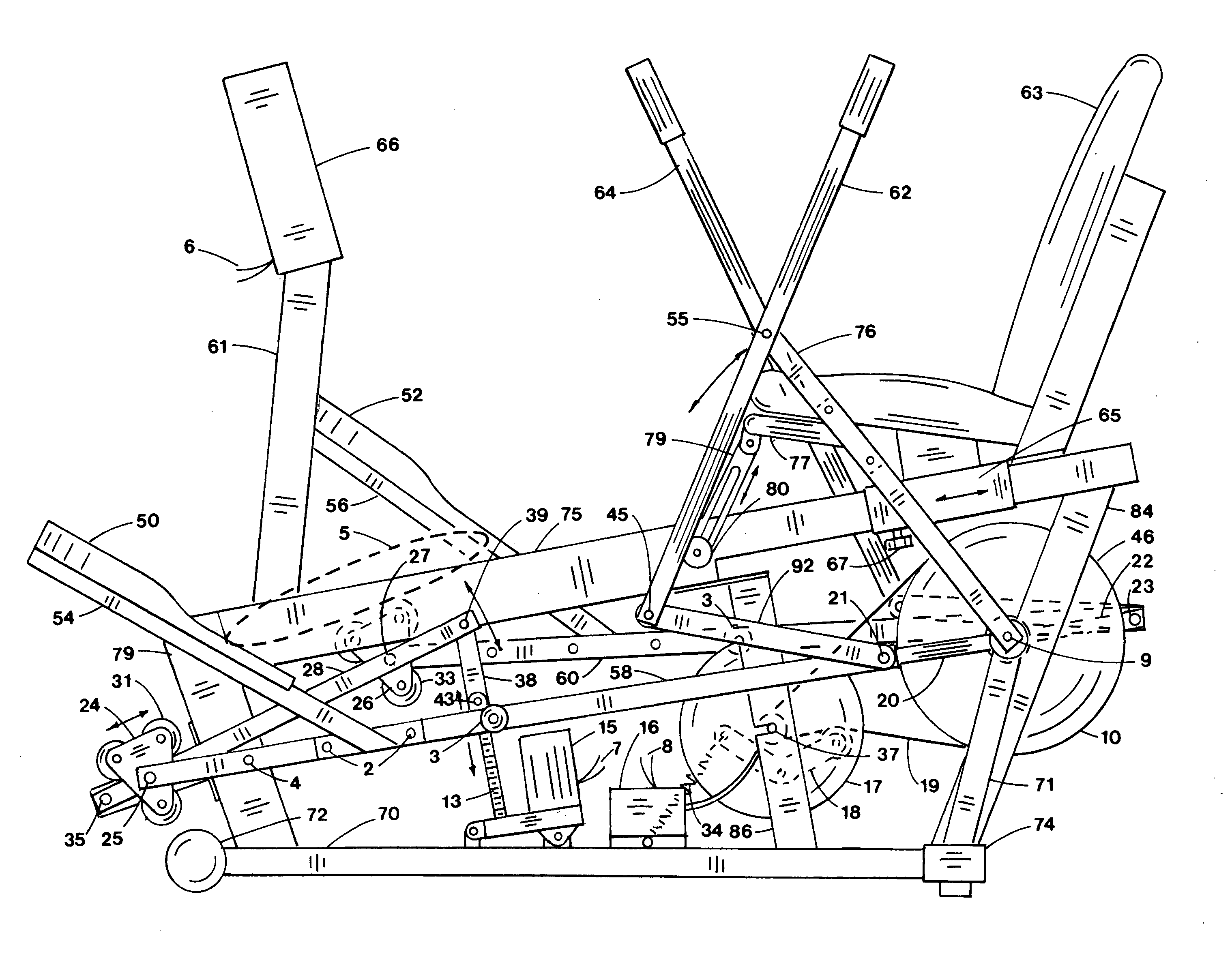 Recumbent elliptical exercise apparatus