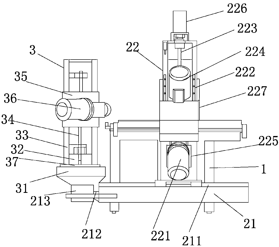 Triple-head chamfering machine and control program thereof