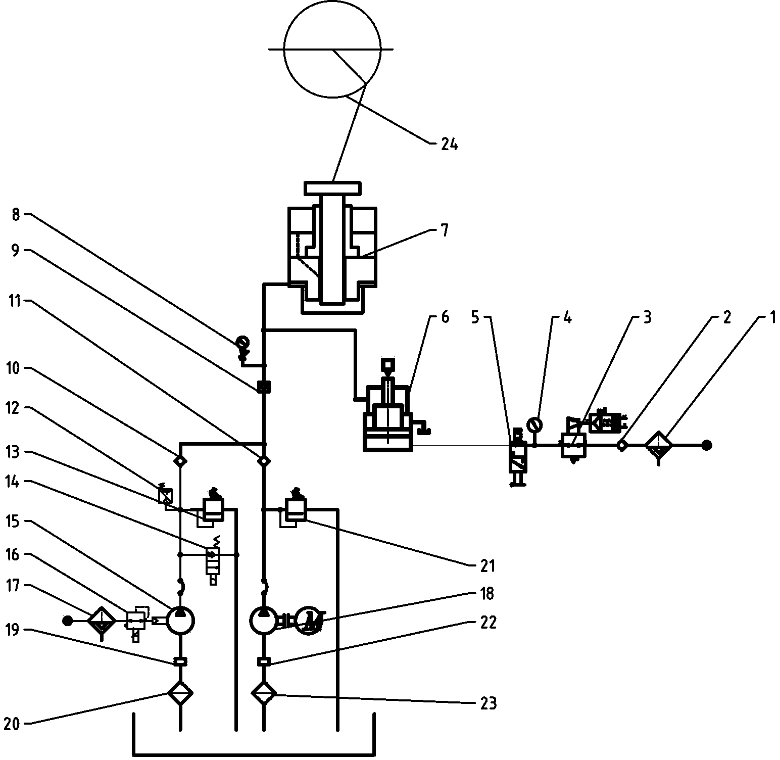 Hydraulic overload protective system capable of setting tonnages and working method thereof