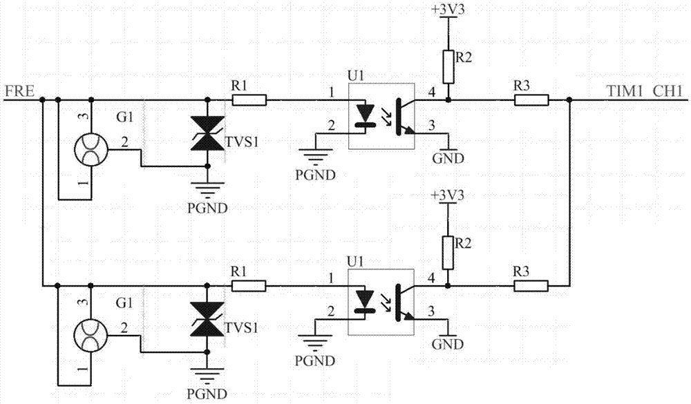 Lightning-protection high-level switching value or frequency signal sampling circuit