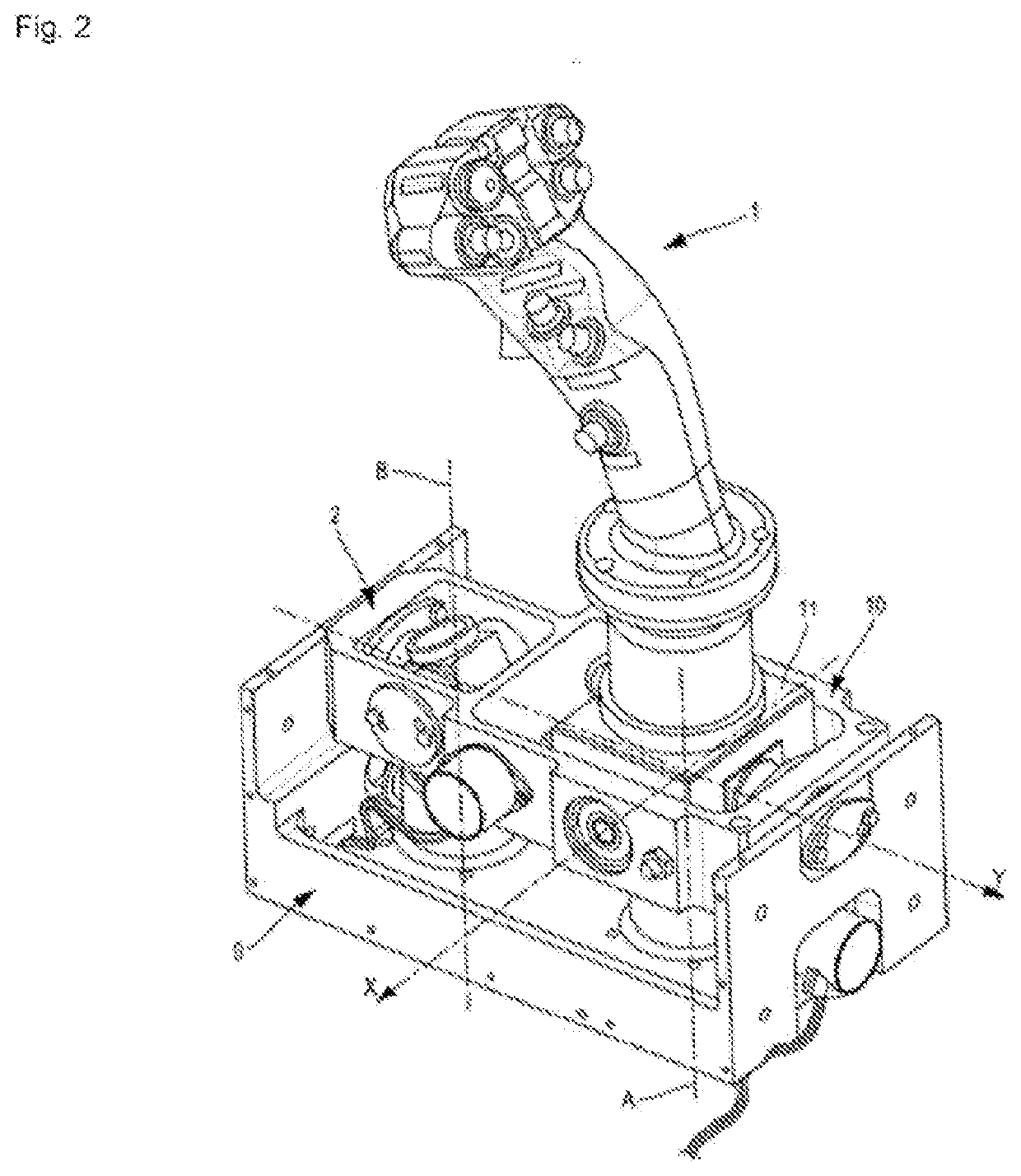 Force application device for an aircraft control stick