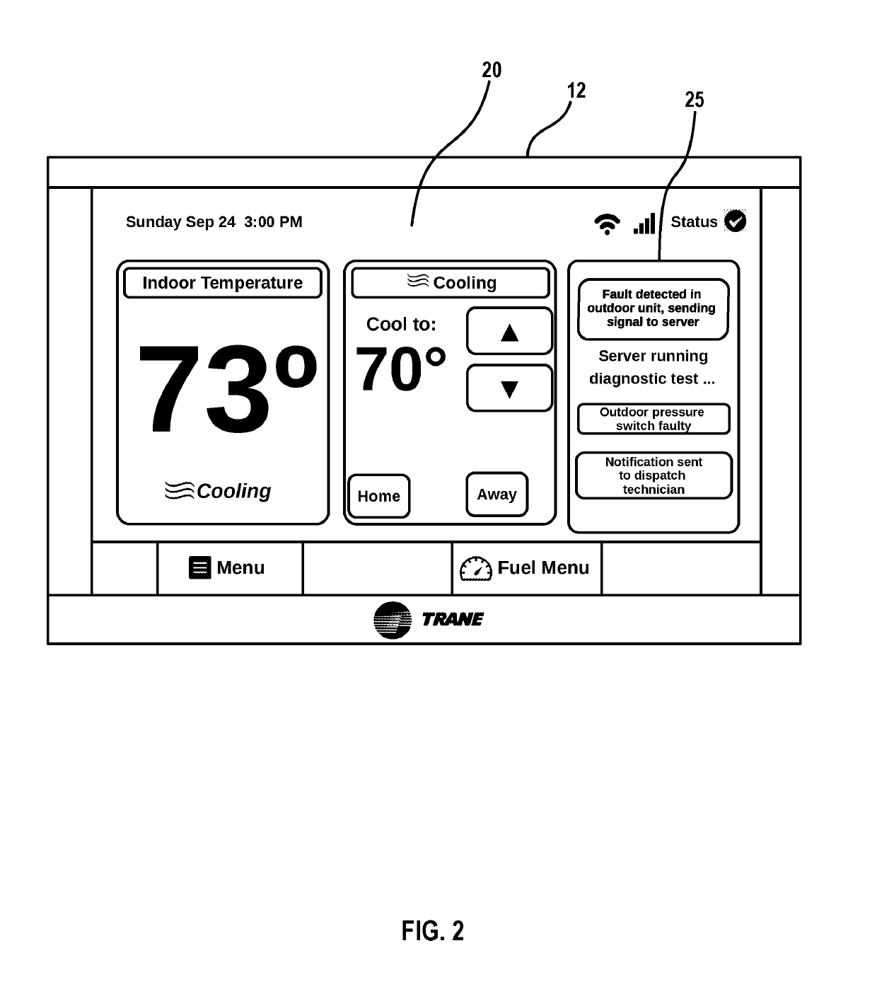 HVAC system including smart diagnostic capabilites