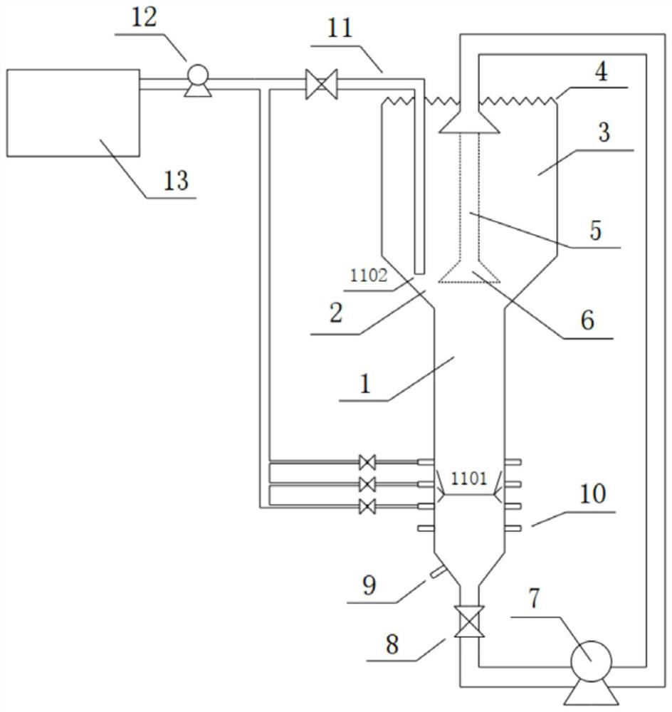 A sewage treatment device and sewage treatment method capable of controlling product crystal particle size