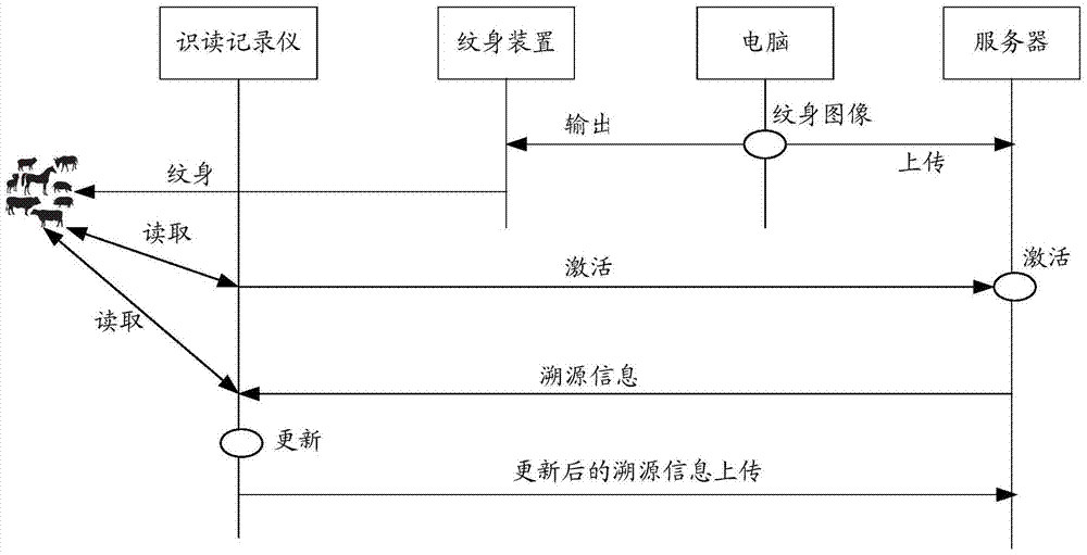 Method for realizing the traceability of animal husbandry traceability information and its realization system and tattoo device