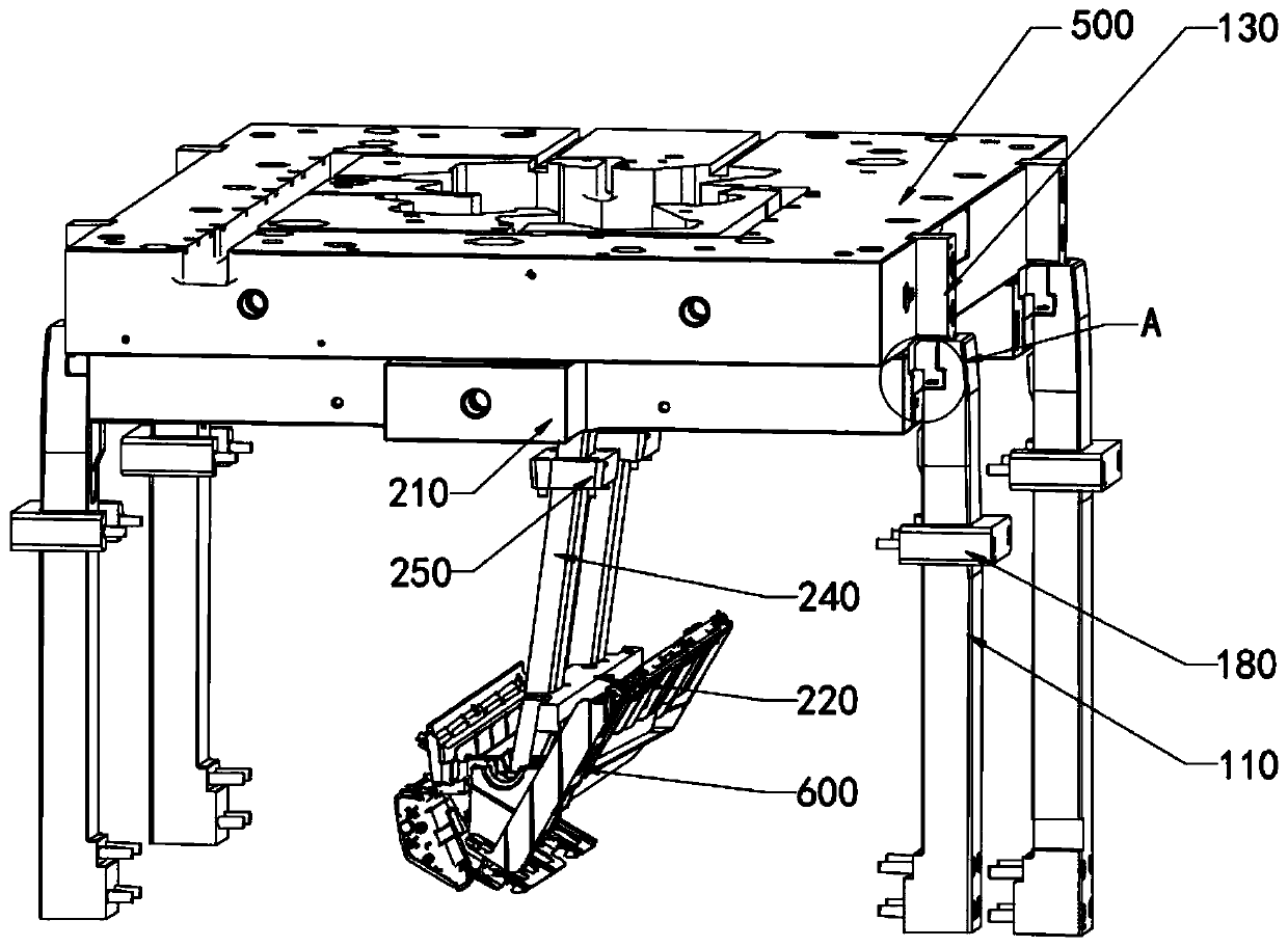 Nylon latch lock and inclined top combined core pulling mechanism