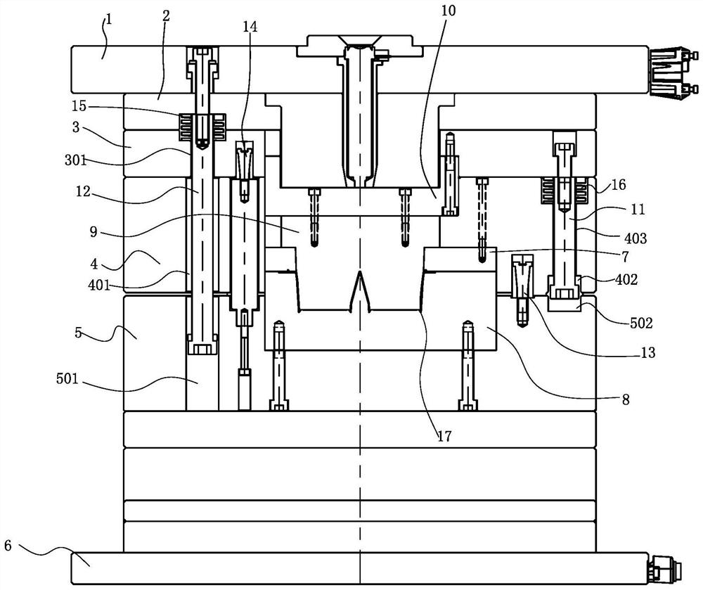 Front mold first pumping injection mold