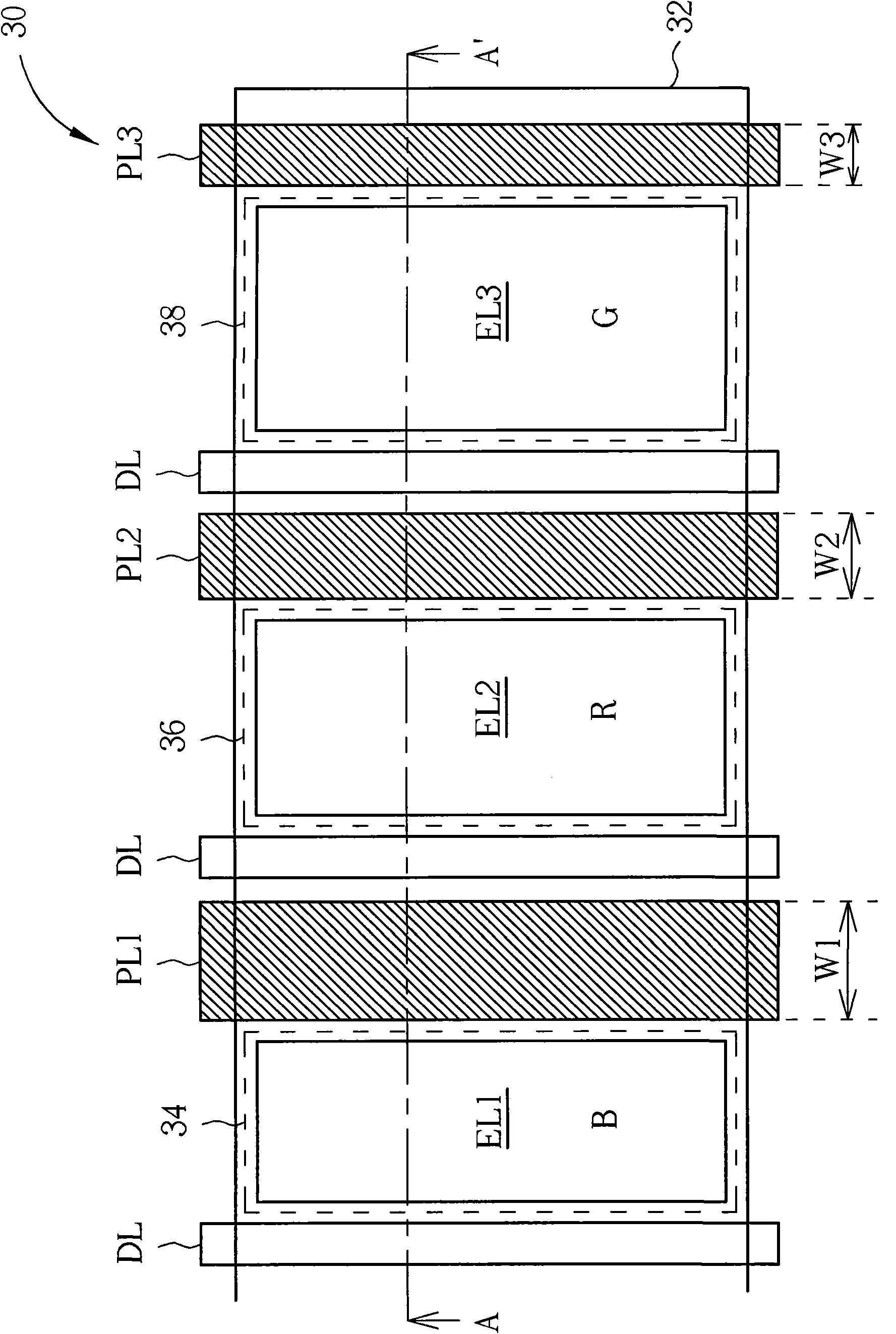 Electroluminescent display panel and pixel structure thereof